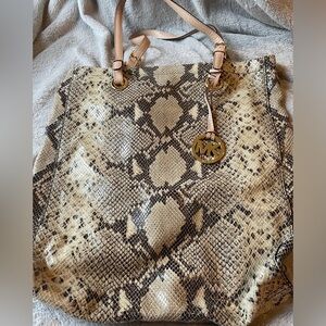 Michael Kors snake print tote